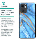 Vibrant Blue Marble Glass Case for Oppo Reno7 5G