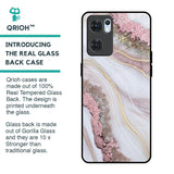 Pink & Gold Gllitter Marble Glass Case for Oppo Reno7 5G