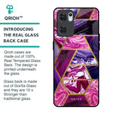 Electroplated Geometric Marble Glass Case for Oppo Reno7 5G