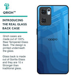 Blue Wave Abstract Glass Case for Oppo Reno7 5G