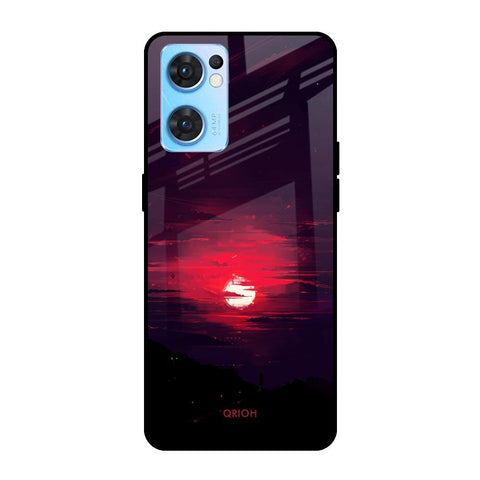 Morning Red Sky Oppo Reno7 5G Glass Cases & Covers Online