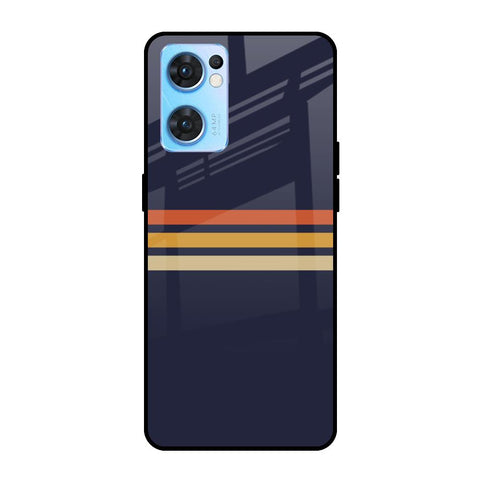 Tricolor Stripes Oppo Reno7 5G Glass Cases & Covers Online