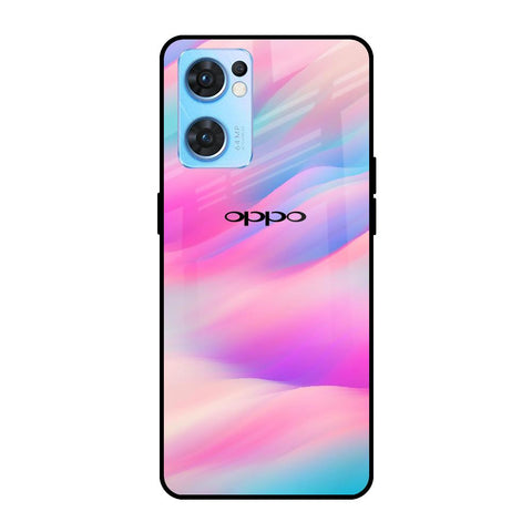Colorful Waves Oppo Reno7 5G Glass Cases & Covers Online