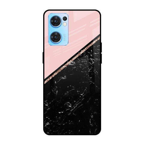Marble Texture Pink Oppo Reno7 5G Glass Cases & Covers Online