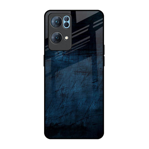Dark Blue Grunge Oppo Reno7 Pro 5G Glass Back Cover Online