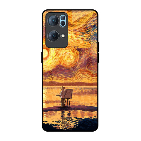 Sunset Vincent Oppo Reno7 Pro 5G Glass Back Cover Online