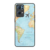 Travel Map Oppo Reno7 Pro 5G Glass Back Cover Online