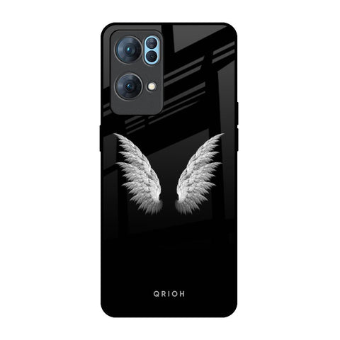 White Angel Wings Oppo Reno7 Pro 5G Glass Back Cover Online
