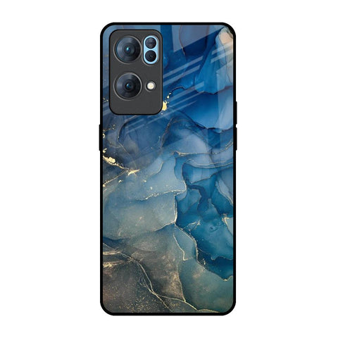 Blue Cool Marble Oppo Reno7 Pro 5G Glass Back Cover Online