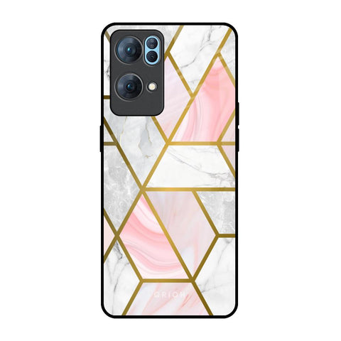 Geometrical Marble Oppo Reno7 Pro 5G Glass Back Cover Online