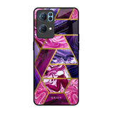 Electroplated Geometric Marble Oppo Reno7 Pro 5G Glass Back Cover Online