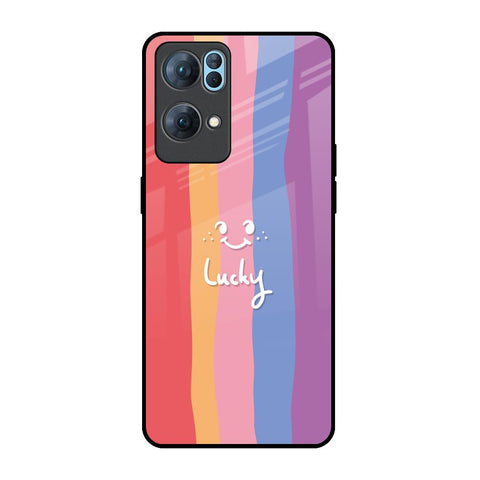 Lucky Abstract Oppo Reno7 Pro 5G Glass Back Cover Online