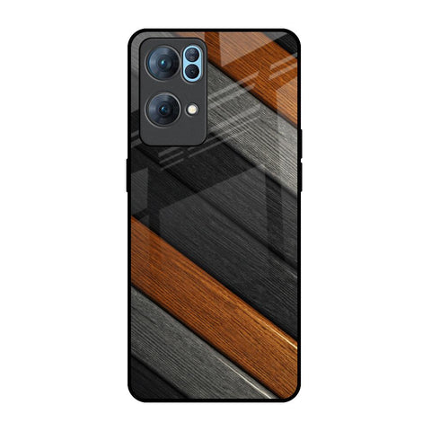 Tri Color Wood Oppo Reno7 Pro 5G Glass Back Cover Online