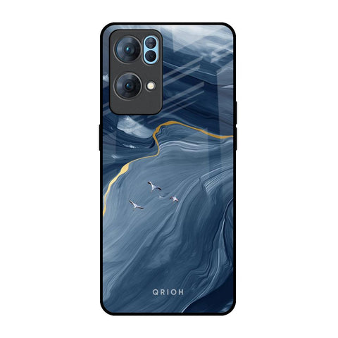 Deep Ocean Marble Oppo Reno7 Pro 5G Glass Back Cover Online