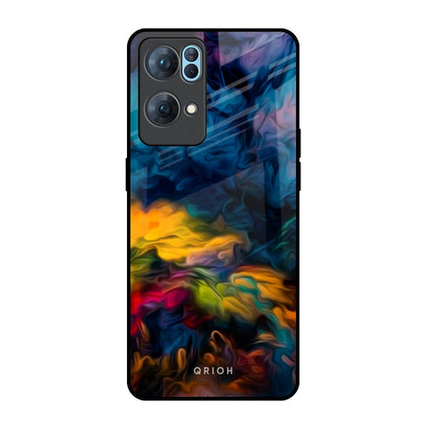 Multicolor Oil Painting Oppo Reno7 Pro 5G Glass Back Cover Online