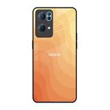 Orange Curve Pattern Oppo Reno7 Pro 5G Glass Back Cover Online