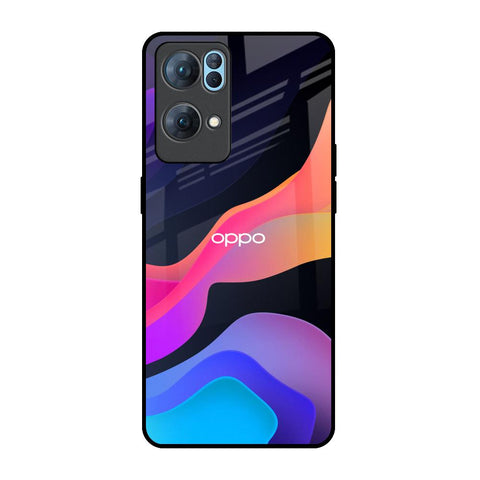 Colorful Fluid Oppo Reno7 Pro 5G Glass Back Cover Online