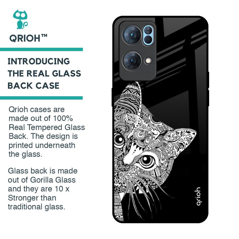 Kitten Mandala Glass Case for Oppo Reno7 Pro 5G