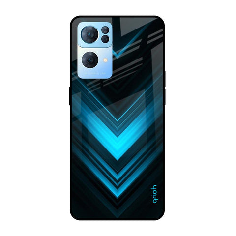 Vertical Blue Arrow Oppo Reno7 Pro 5G Glass Cases & Covers Online