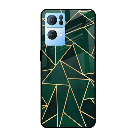 Abstract Green Oppo Reno7 Pro 5G Glass Cases & Covers Online
