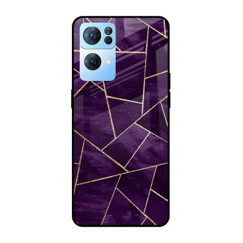 Geometric Purple Oppo Reno7 Pro 5G Glass Cases & Covers Online