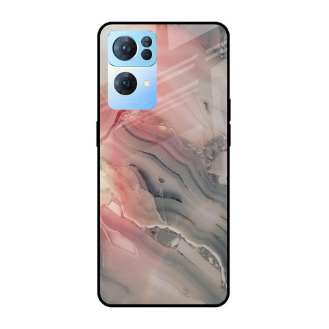 Pink And Grey Marble Oppo Reno7 Pro 5G Glass Cases & Covers Online
