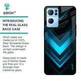 Vertical Blue Arrow Glass Case For Oppo Reno7 Pro 5G