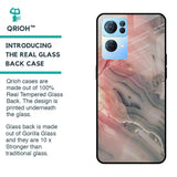 Pink And Grey Marble Glass Case For Oppo Reno7 Pro 5G