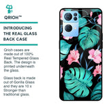 Tropical Leaves & Pink Flowers Glass case for Oppo Reno7 Pro 5G