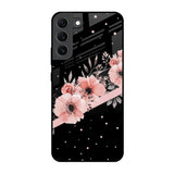Floral Black Band Samsung Galaxy S22 5G Glass Back Cover Online
