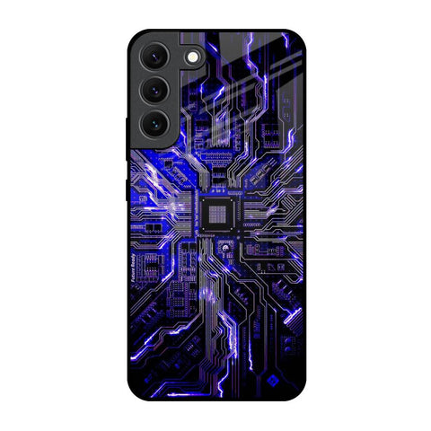 Techno Color Pattern Samsung Galaxy S22 5G Glass Back Cover Online