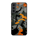Camouflage Orange Samsung Galaxy S22 5G Glass Back Cover Online