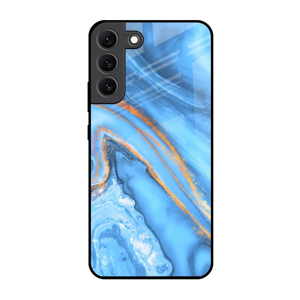 Vibrant Blue Marble Samsung Galaxy S22 5G Glass Back Cover Online