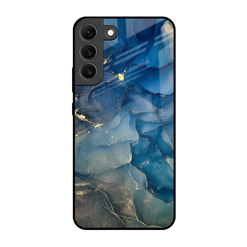 Blue Cool Marble Samsung Galaxy S22 5G Glass Back Cover Online