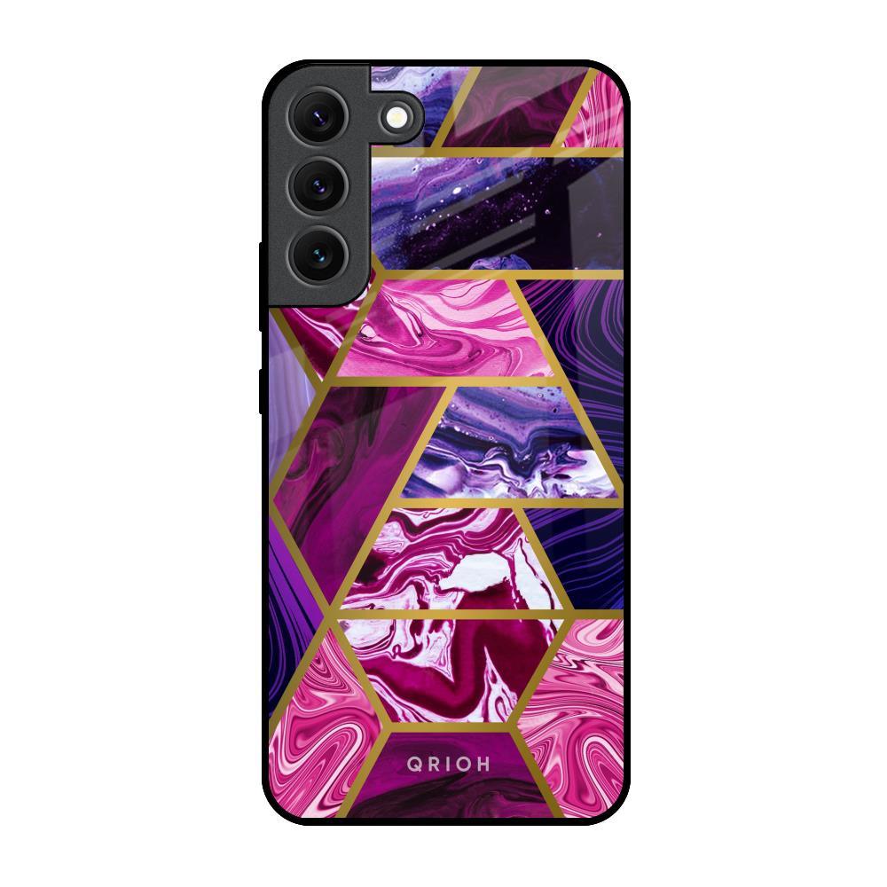 Electroplated Geometric Marble Samsung Galaxy S22 5G Glass Back Cover Online