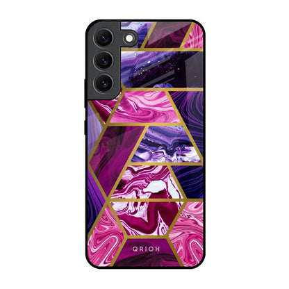 Electroplated Geometric Marble Samsung Galaxy S22 5G Glass Back Cover Online