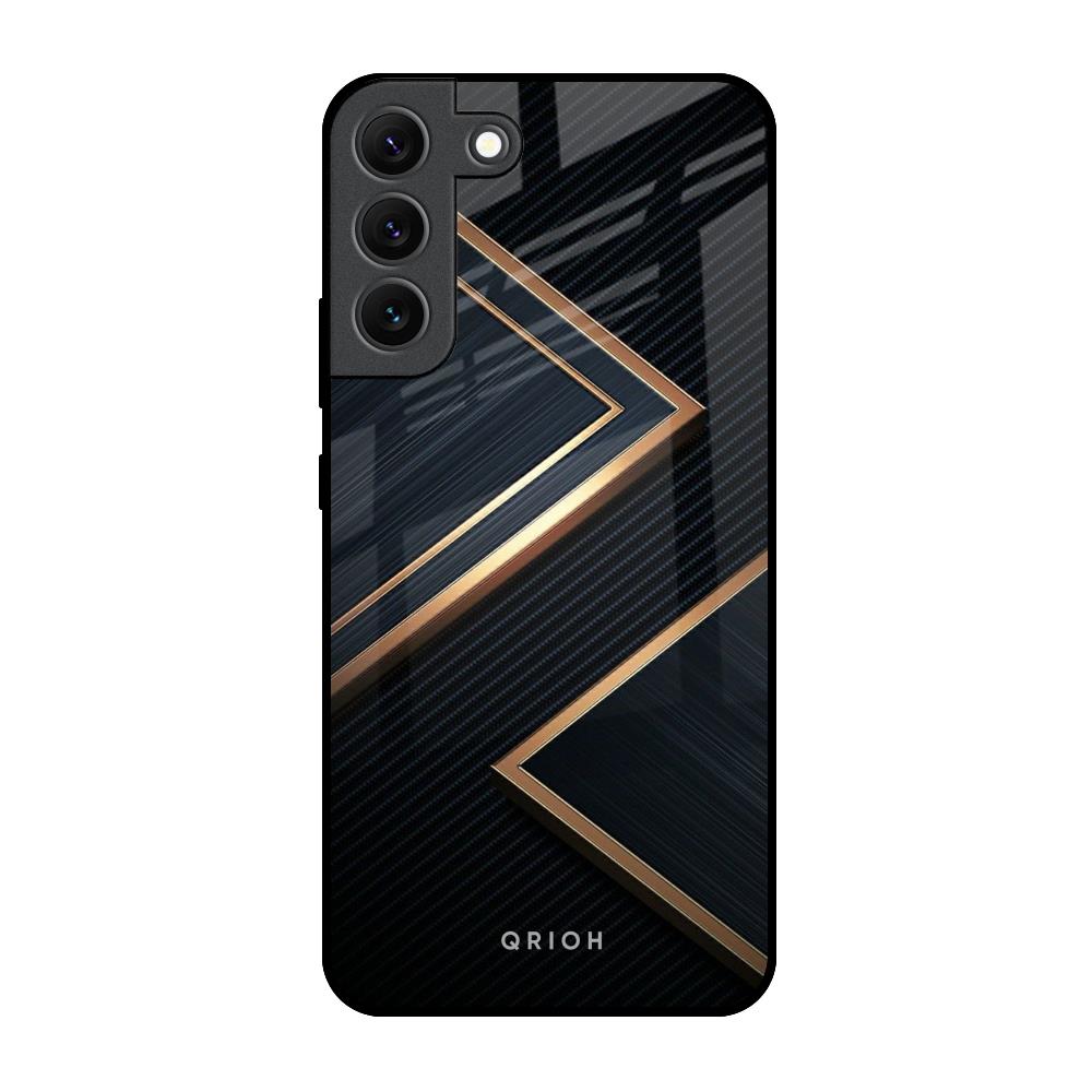 Sleek Golden & Navy Samsung Galaxy S22 5G Glass Back Cover Online