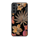 Lines Pattern Flowers Samsung Galaxy S22 5G Glass Back Cover Online