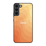 Orange Curve Pattern Samsung Galaxy S22 5G Glass Back Cover Online