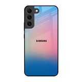 Blue & Pink Ombre Samsung Galaxy S22 5G Glass Back Cover Online