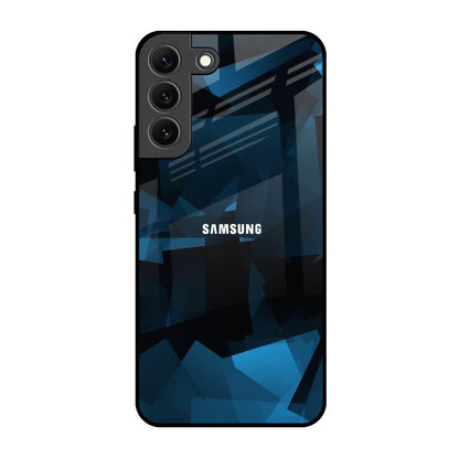 Polygonal Blue Box Samsung Galaxy S22 5G Glass Back Cover Online