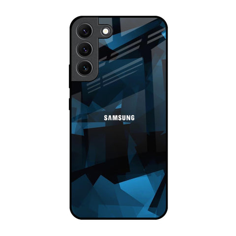 Polygonal Blue Box Samsung Galaxy S22 5G Glass Back Cover Online