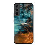 Golden Splash Samsung Galaxy S22 5G Glass Back Cover Online