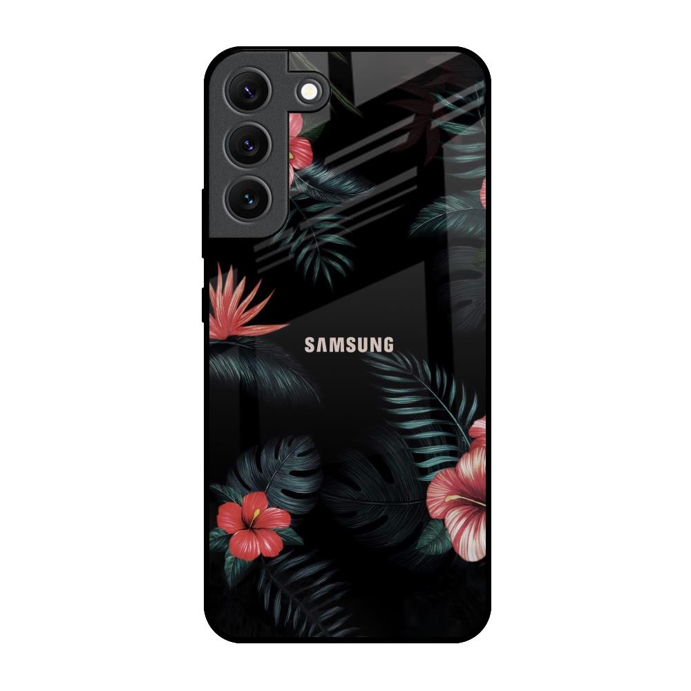 Tropical Art Flower Samsung Galaxy S22 5G Glass Back Cover Online
