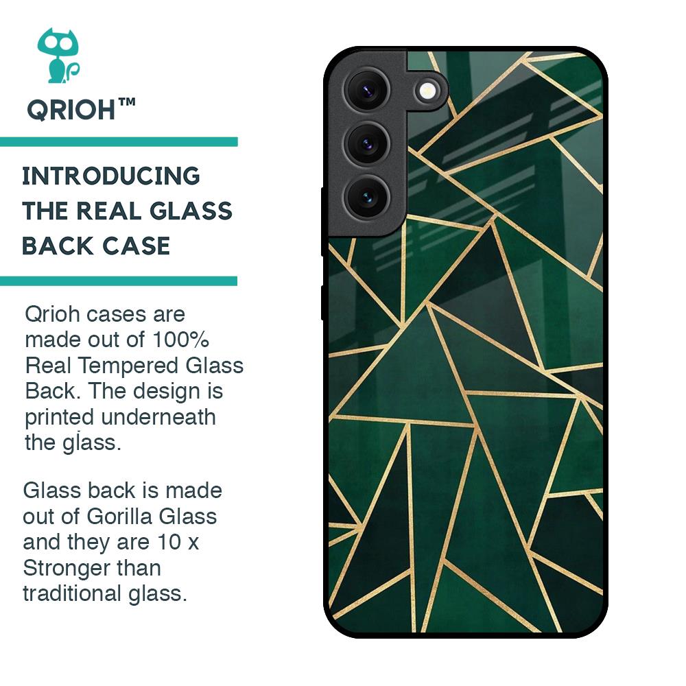 Abstract Green Glass Case For Samsung Galaxy S22 5G