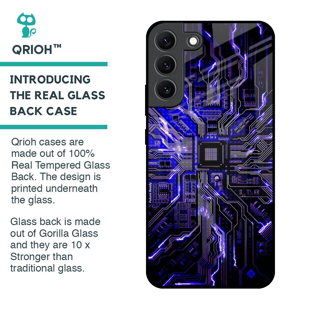 Techno Color Pattern Glass Case For Samsung Galaxy S22 5G