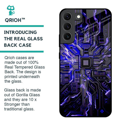 Techno Color Pattern Glass Case For Samsung Galaxy S22 5G