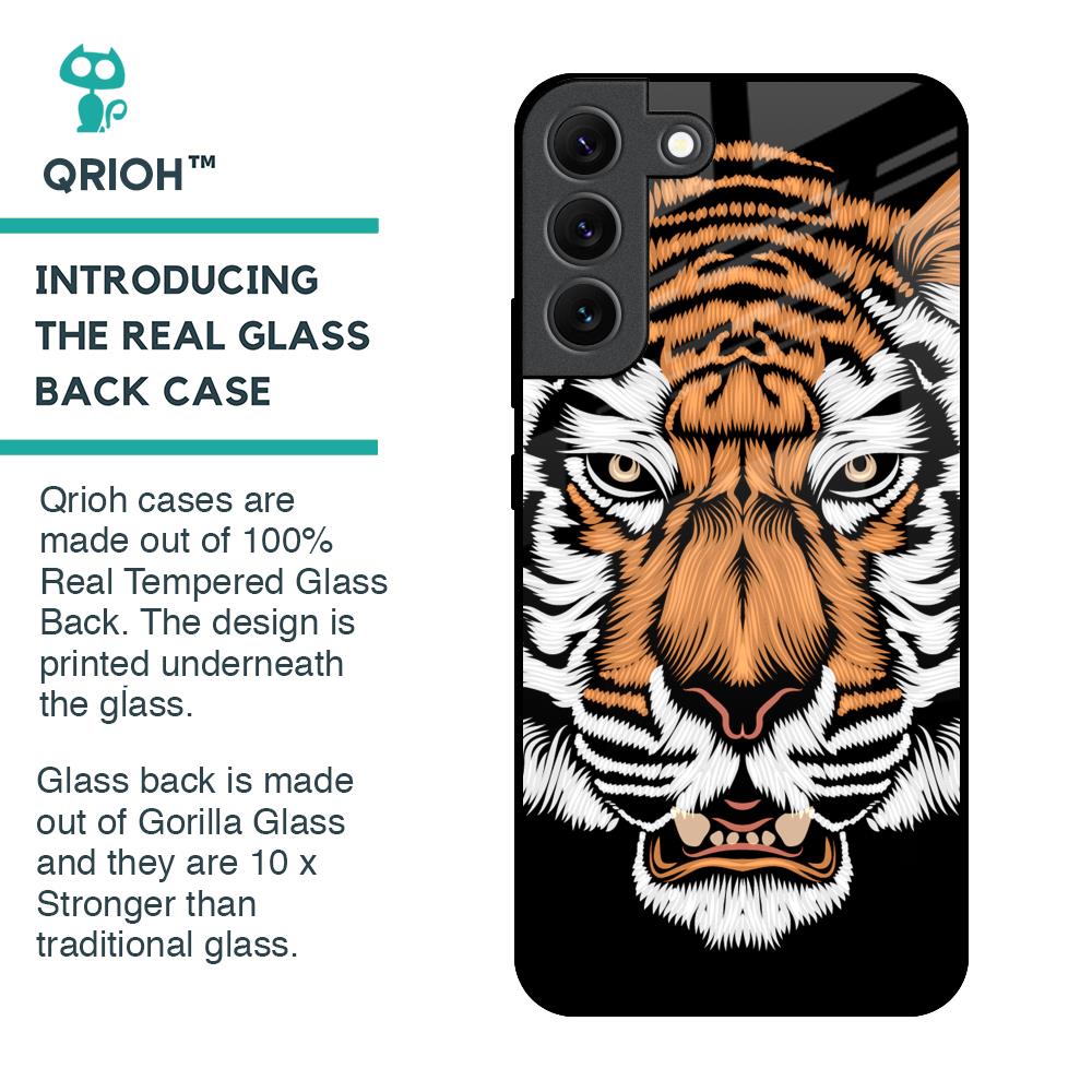 Angry Tiger Glass Case For Samsung Galaxy S22 5G