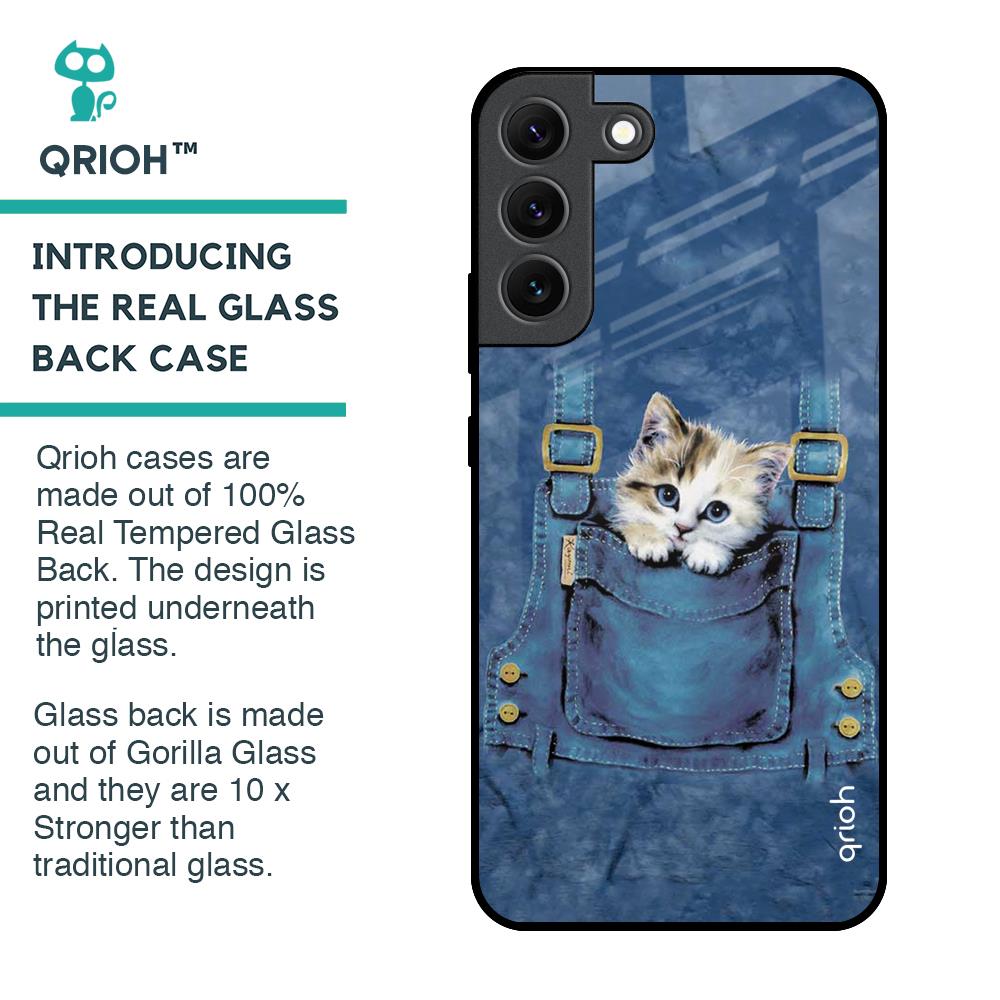 Kitty In Pocket Glass Case For Samsung Galaxy S22 5G