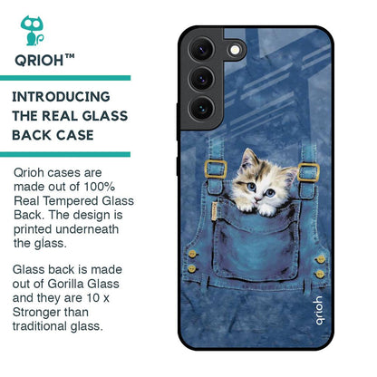 Kitty In Pocket Glass Case For Samsung Galaxy S22 5G